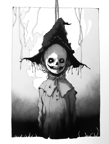 The hanging witch Concept VI - Sketch artwork. Dark Series II. Art print and poster. Artwork Gothic home decor gift.