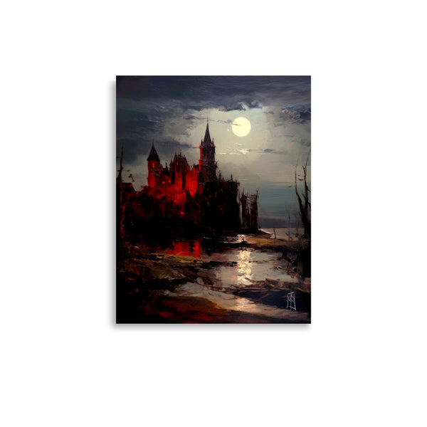 Castlevania blood. The dark castle. Painting. Art print. original artwork. Gothic Home décor.