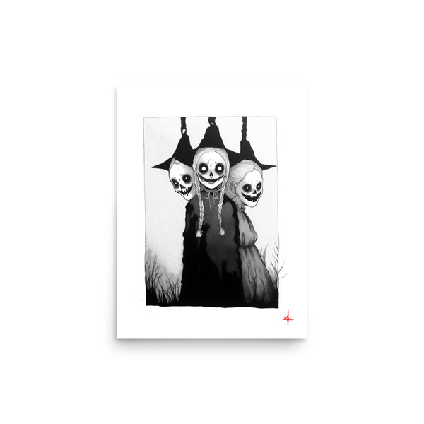 The witches of Salem. Concept VI - Sketch artwork. Dark Series II. Art print and poster. Artwork Gothic home decor gift.