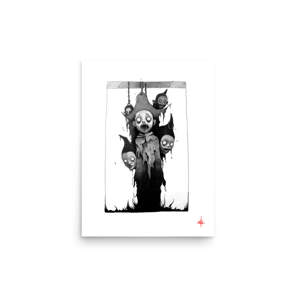 Vampire kids. Concept VI - Sketch artwork. Dark Series II. Art print and poster. Artwork Gothic home decor gift.