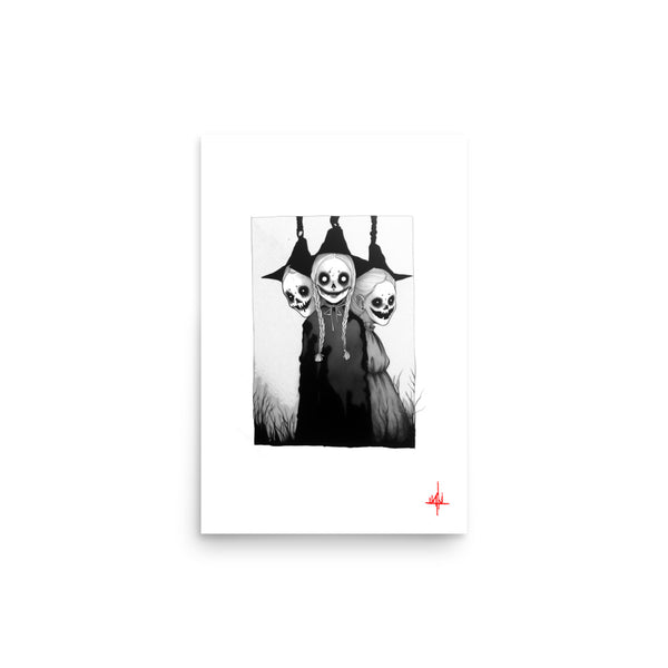 The witches of Salem. Concept VI - Sketch artwork. Dark Series II. Art print and poster. Artwork Gothic home decor gift.