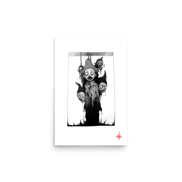 Vampire kids. Concept VI - Sketch artwork. Dark Series II. Art print and poster. Artwork Gothic home decor gift.
