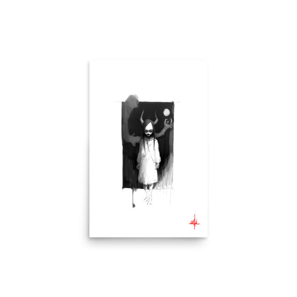 The devil inside. Concept VI - Sketch artwork. Dark Series II. Art print and poster. Artwork Gothic home decor gift.