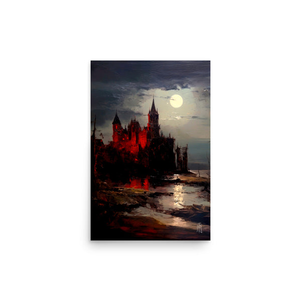Castlevania blood. The dark castle. Painting. Art print. original artwork. Gothic Home décor.