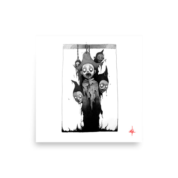 Vampire kids. Concept VI - Sketch artwork. Dark Series II. Art print and poster. Artwork Gothic home decor gift.