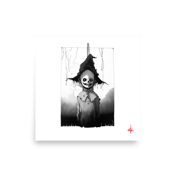 The hanging witch Concept VI - Sketch artwork. Dark Series II. Art print and poster. Artwork Gothic home decor gift.