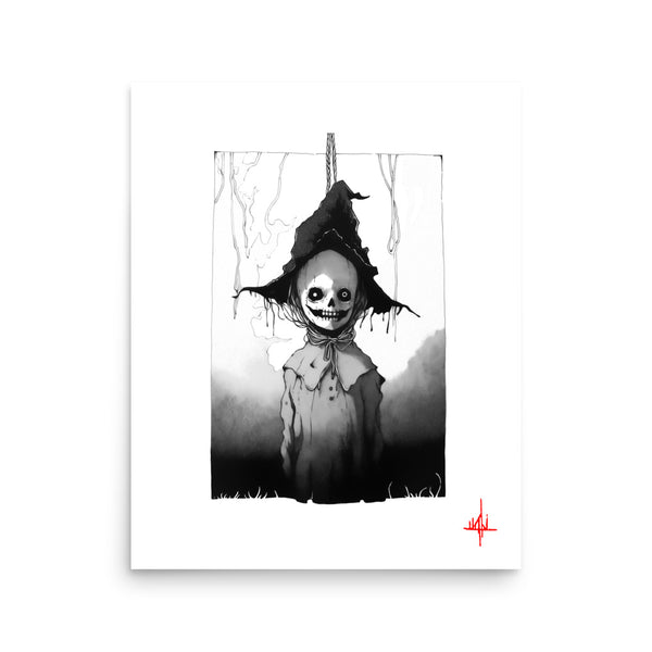 The hanging witch Concept VI - Sketch artwork. Dark Series II. Art print and poster. Artwork Gothic home decor gift.