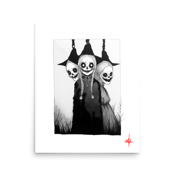 The witches of Salem. Concept VI - Sketch artwork. Dark Series II. Art print and poster. Artwork Gothic home decor gift.