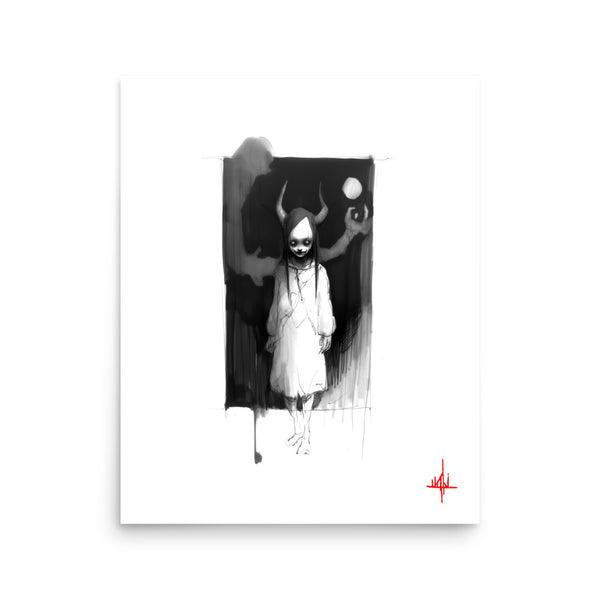 The devil inside. Concept VI - Sketch artwork. Dark Series II. Art print and poster. Artwork Gothic home decor gift.