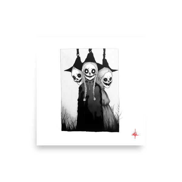The witches of Salem. Concept VI - Sketch artwork. Dark Series II. Art print and poster. Artwork Gothic home decor gift.