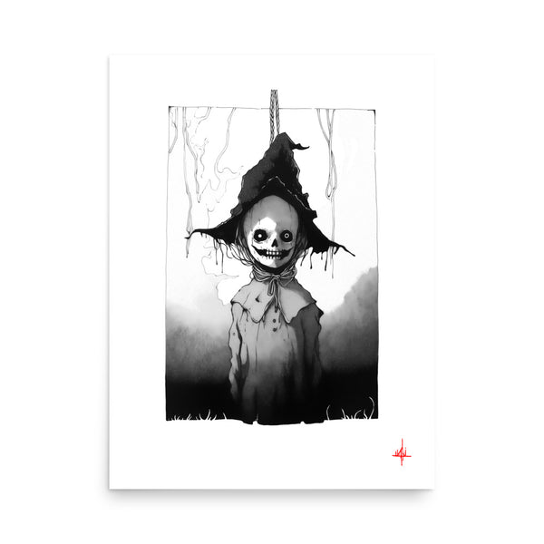 The hanging witch Concept VI - Sketch artwork. Dark Series II. Art print and poster. Artwork Gothic home decor gift.