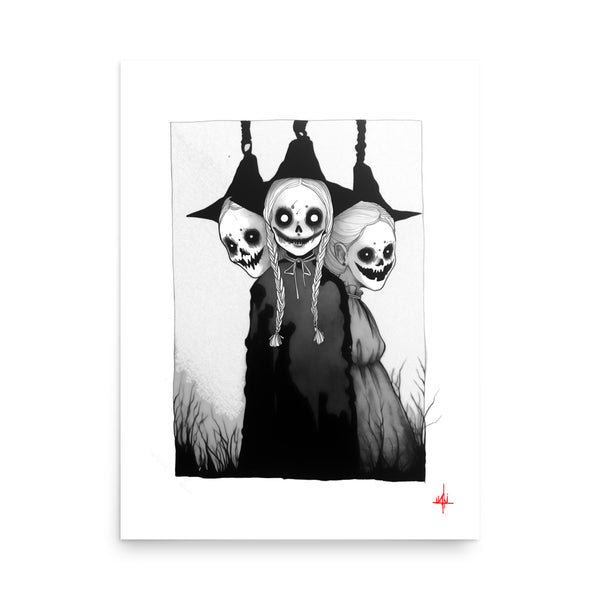The witches of Salem. Concept VI - Sketch artwork. Dark Series II. Art print and poster. Artwork Gothic home decor gift.