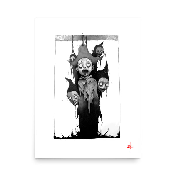 Vampire kids. Concept VI - Sketch artwork. Dark Series II. Art print and poster. Artwork Gothic home decor gift.