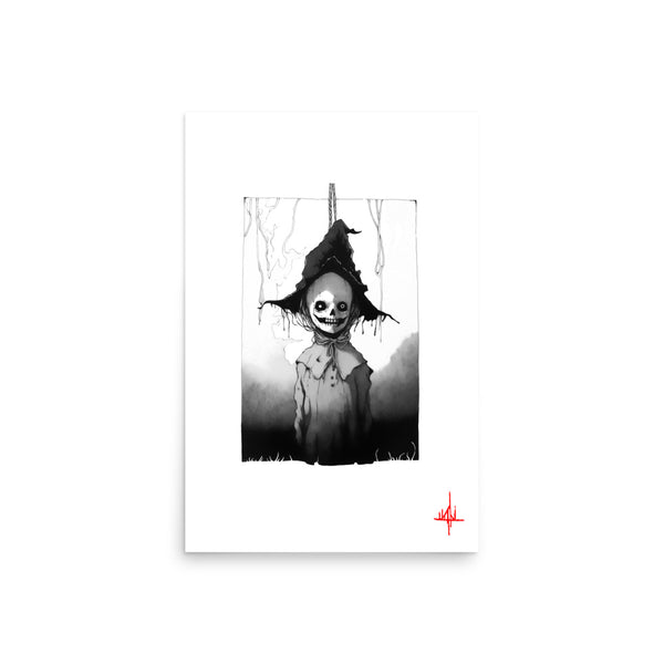 The hanging witch Concept VI - Sketch artwork. Dark Series II. Art print and poster. Artwork Gothic home decor gift.