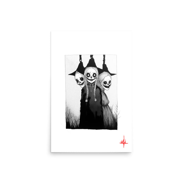 The witches of Salem. Concept VI - Sketch artwork. Dark Series II. Art print and poster. Artwork Gothic home decor gift.
