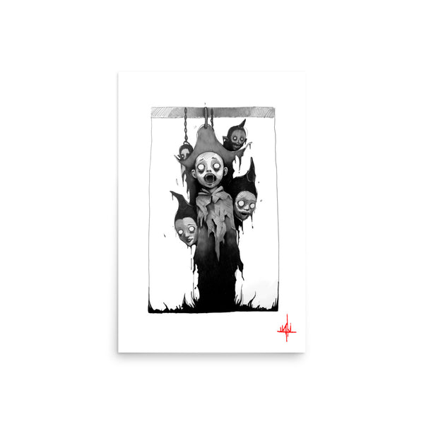 Vampire kids. Concept VI - Sketch artwork. Dark Series II. Art print and poster. Artwork Gothic home decor gift.