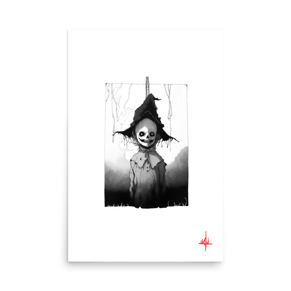 The hanging witch Concept VI - Sketch artwork. Dark Series II. Art print and poster. Artwork Gothic home decor gift.