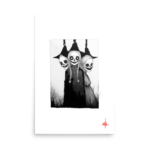 The witches of Salem. Concept VI - Sketch artwork. Dark Series II. Art print and poster. Artwork Gothic home decor gift.
