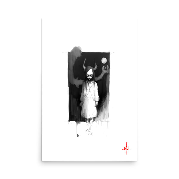 The devil inside. Concept VI - Sketch artwork. Dark Series II. Art print and poster. Artwork Gothic home decor gift.
