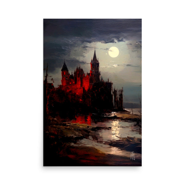 Castlevania blood. The dark castle. Painting. Art print. original artwork. Gothic Home décor.