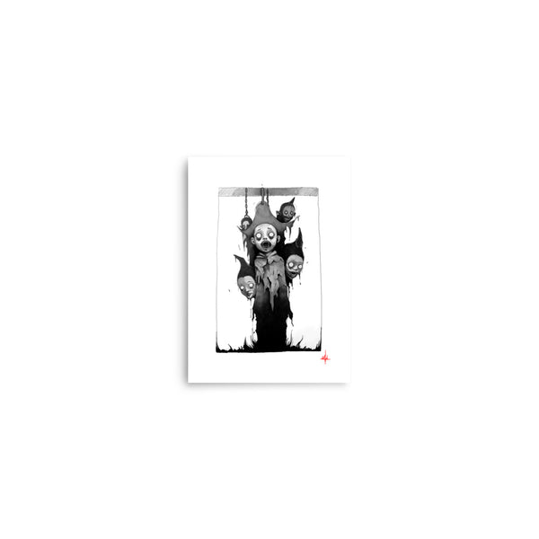 Vampire kids. Concept VI - Sketch artwork. Dark Series II. Art print and poster. Artwork Gothic home decor gift.