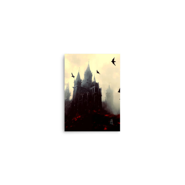 Ravens Castle - Oil Painting. Art print. original artwork. Gothic Home décor.