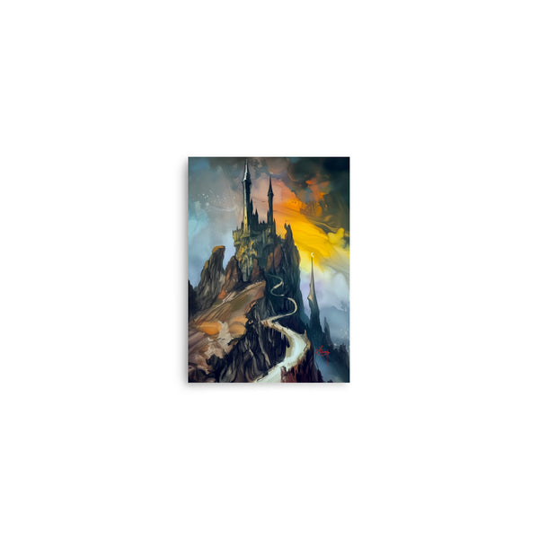 VIX Castle nights. Watercolour Art print. digital watercolor artwork. Poster, wall art painting artwork