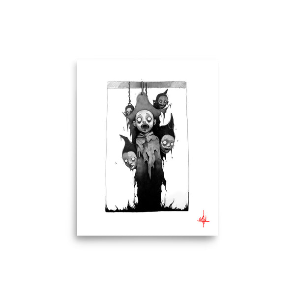 Vampire kids. Concept VI - Sketch artwork. Dark Series II. Art print and poster. Artwork Gothic home decor gift.
