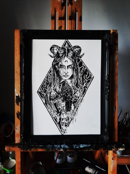 The raven witch - Poster wall art. High quality Enhanced Matte poster