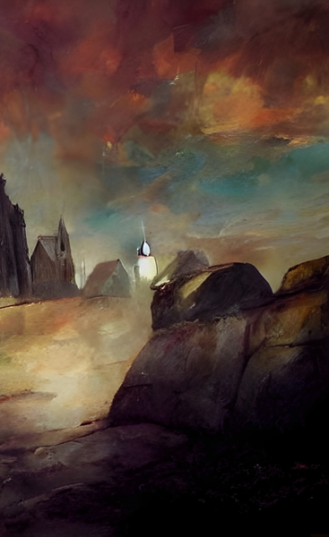 Red Robe Sinner - High Quality Art print. Original oil painting, Hand painted Landscape Art