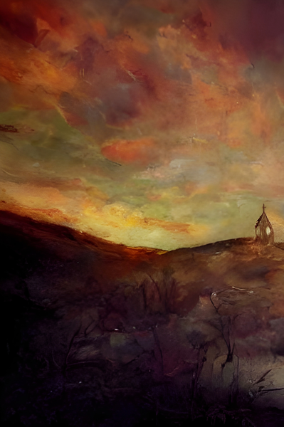 Red Robe Sinner - High Quality Art print. Original oil painting, Hand painted Landscape Art