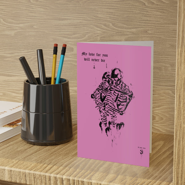 Copy of My love for you will never die. Greeting Cards (1 or 10-pcs). Pink version
