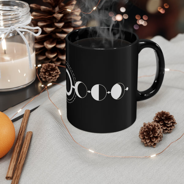 Moon phase mug - 11oz Black Mug