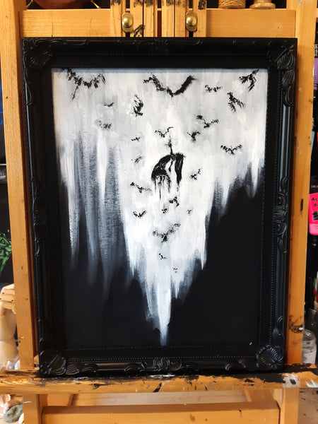 The Ravens call her. Gothic, Ravin, forest, witch, witchcraft and dark art. Gothic Home decor - Wall art