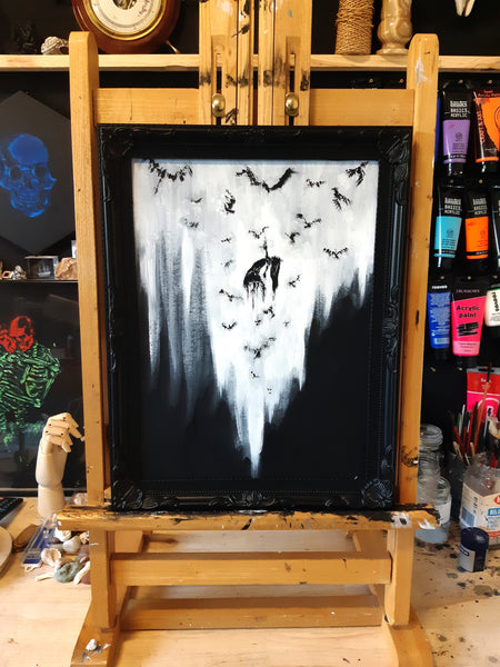 The Ravens call her. Gothic, Ravin, forest, witch, witchcraft and dark art. Gothic Home decor - Wall art
