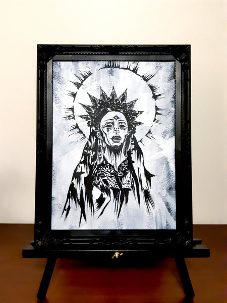 She sees all. Gothic home decor - Poster wall art. White version