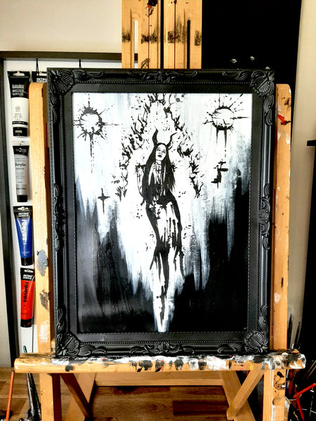 Her devilish fire within. Original artwork.