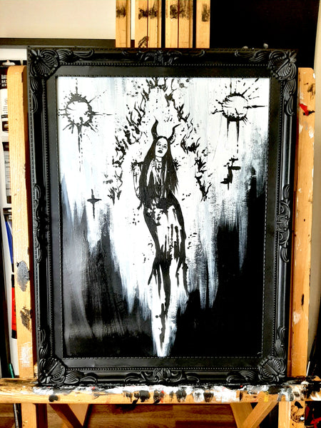 Her devilish fire within. Original artwork.