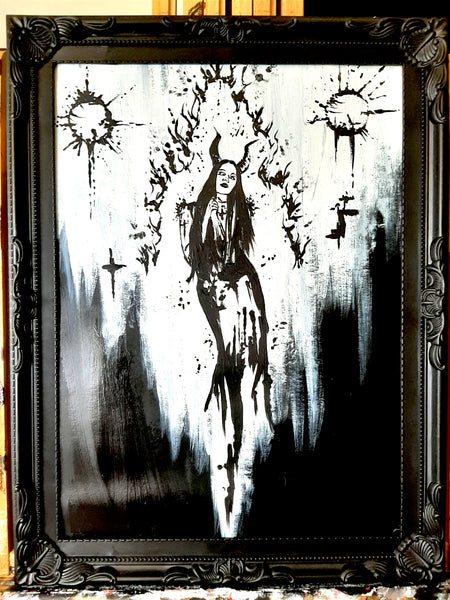 Her devilish fire within. Original artwork.
