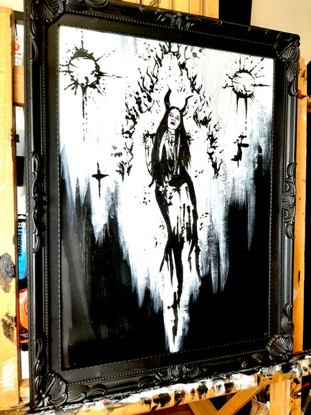 Her devilish fire within. Original artwork.