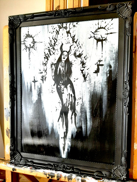 Her devilish fire within. Original artwork.