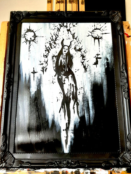 Her devilish fire within. Original artwork.