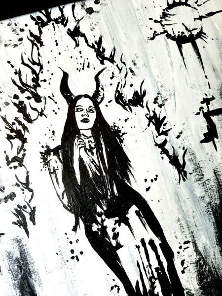 Her devilish fire within. Original artwork.
