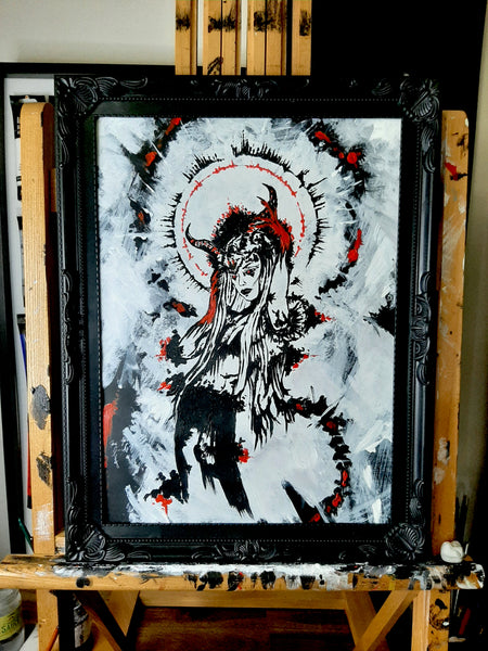 Her devilish power within. Original artwork.
