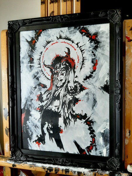 Her devilish power within. Original artwork.