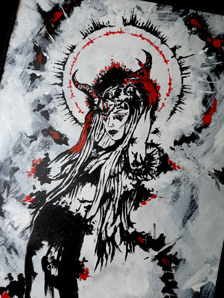 Her devilish power within. Original artwork.