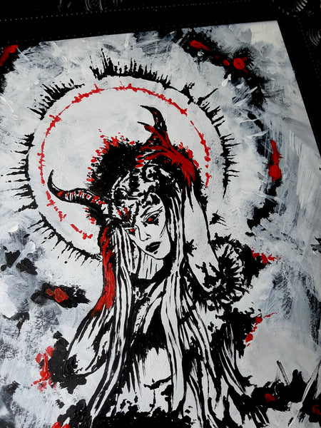 Her devilish power within. Original artwork.
