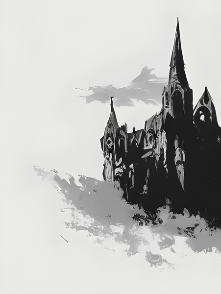 Dracula's castle. Art print. Artwork. Gothic home decor.