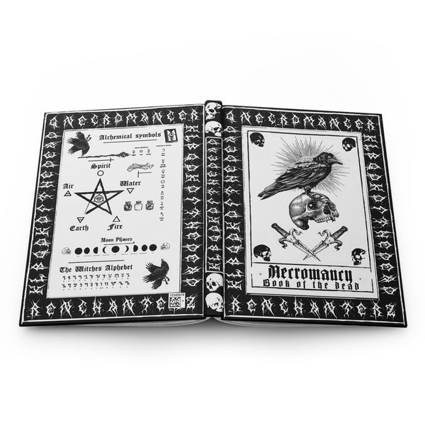 Necromancy Book of the dead journal - Raven madness. Hardcover Journal Matte. The shadow warlock. Lined journal.