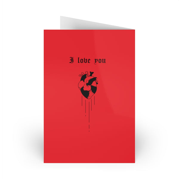 My love for you will never die. Greeting Cards (1 or 10-pcs). Red version